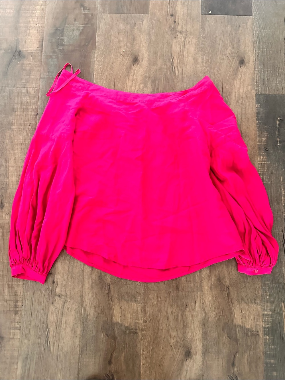 Anthropoligie Off-Shoulder Long Sleeve Top - Hot Pink size 12 NWT